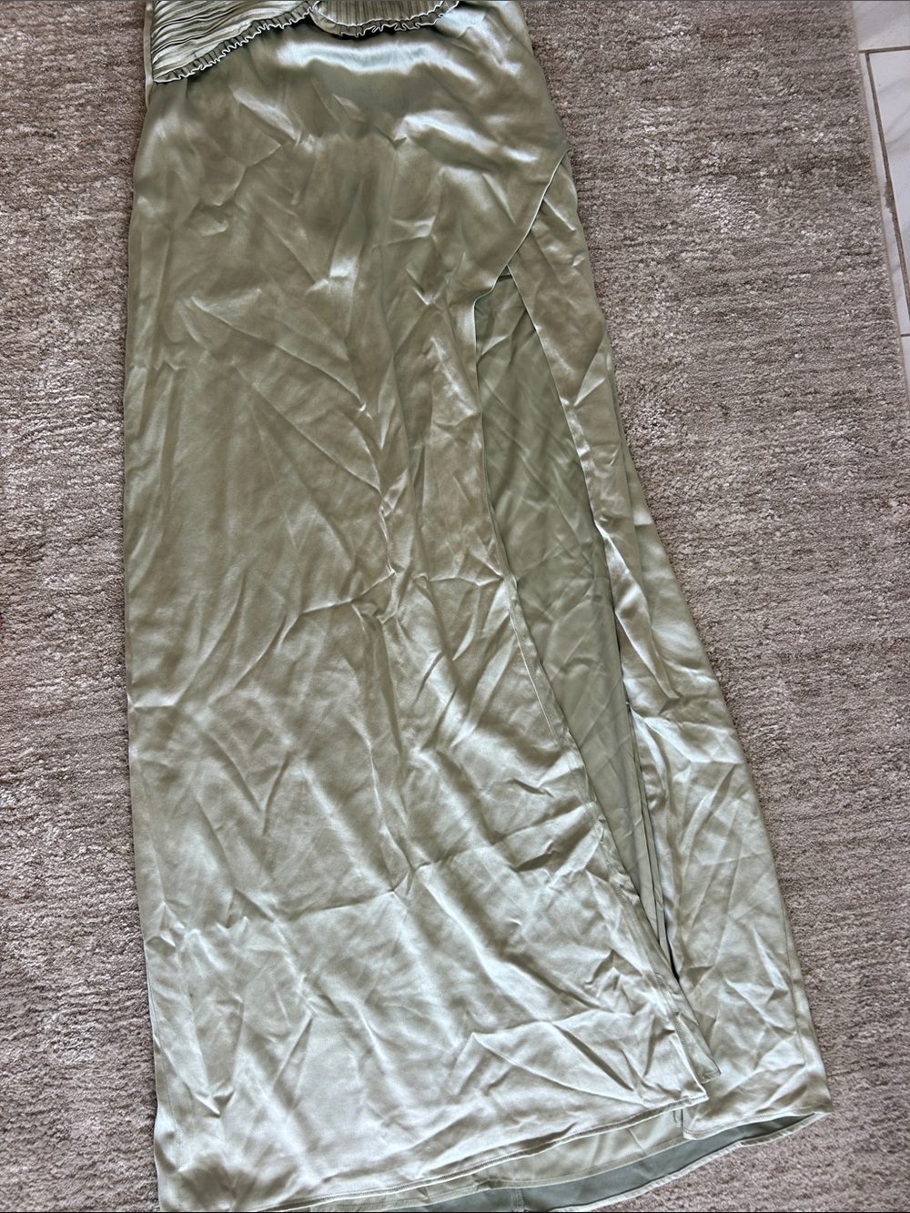 Strapless Olive Green Evening Gown - Picture 4 of 5